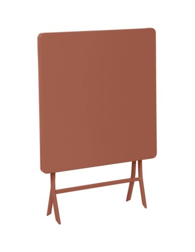 Tavolo da Giardino Pieghevole Hespéride Greensboro Ambra, Quadrato, Acciaio Trattato, 2 Posti, Pratico e Resistente