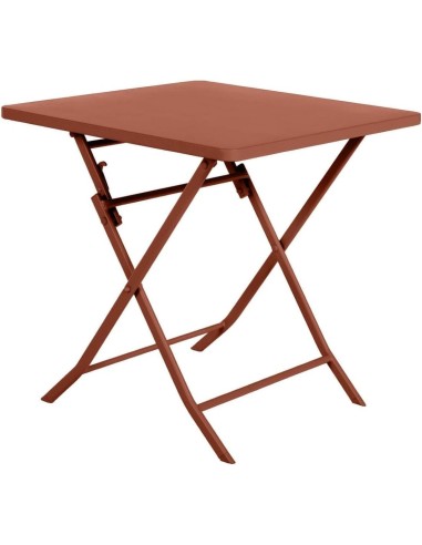 Tavolo da Giardino Pieghevole Hespéride Greensboro Ambra, Quadrato, Acciaio Trattato, 2 Posti, Pratico e Resistente