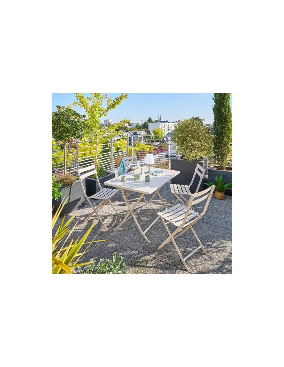 Sedia Pieghevole Hespéride Greensboro Clay, Metallo, Esterno, Resistente, Anticorrosione, Argilla, Comoda, Leggera