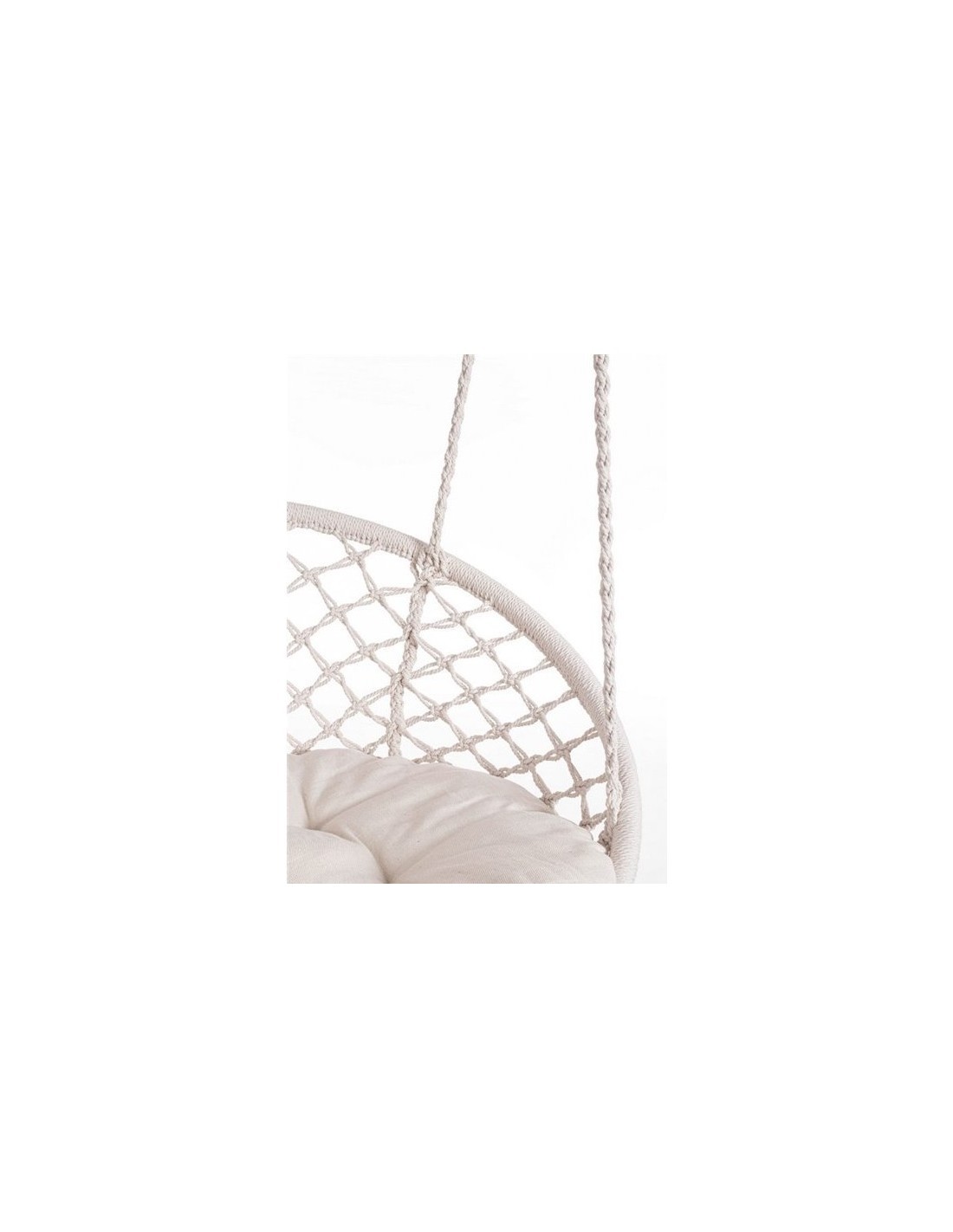 Amaca Pensile Tonda Javier Bizzotto, D88x130 cm, Bianco, Cotone e Poliestere, Relax e Stile per Giardino e Terrazza