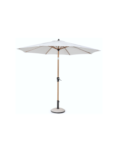 Ombrellone Palinuro 3m Bianco/Naturale con Snodo, Struttura in Acciaio Trattato (base non inclusa)