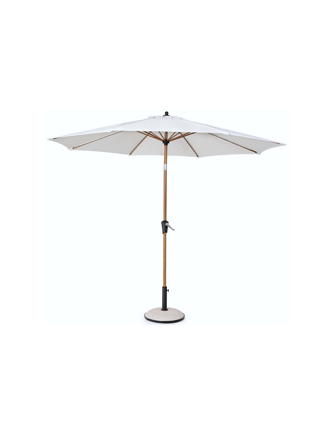 Ombrellone Palinuro 3m Bianco/Naturale con Snodo, Struttura in Acciaio Trattato (base non inclusa)