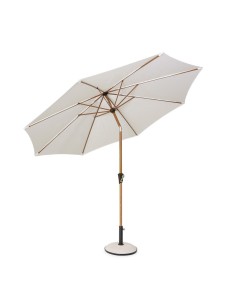 Ombrellone Palinuro 3m Bianco/Naturale con Snodo, Struttura in Acciaio Trattato (base non inclusa)