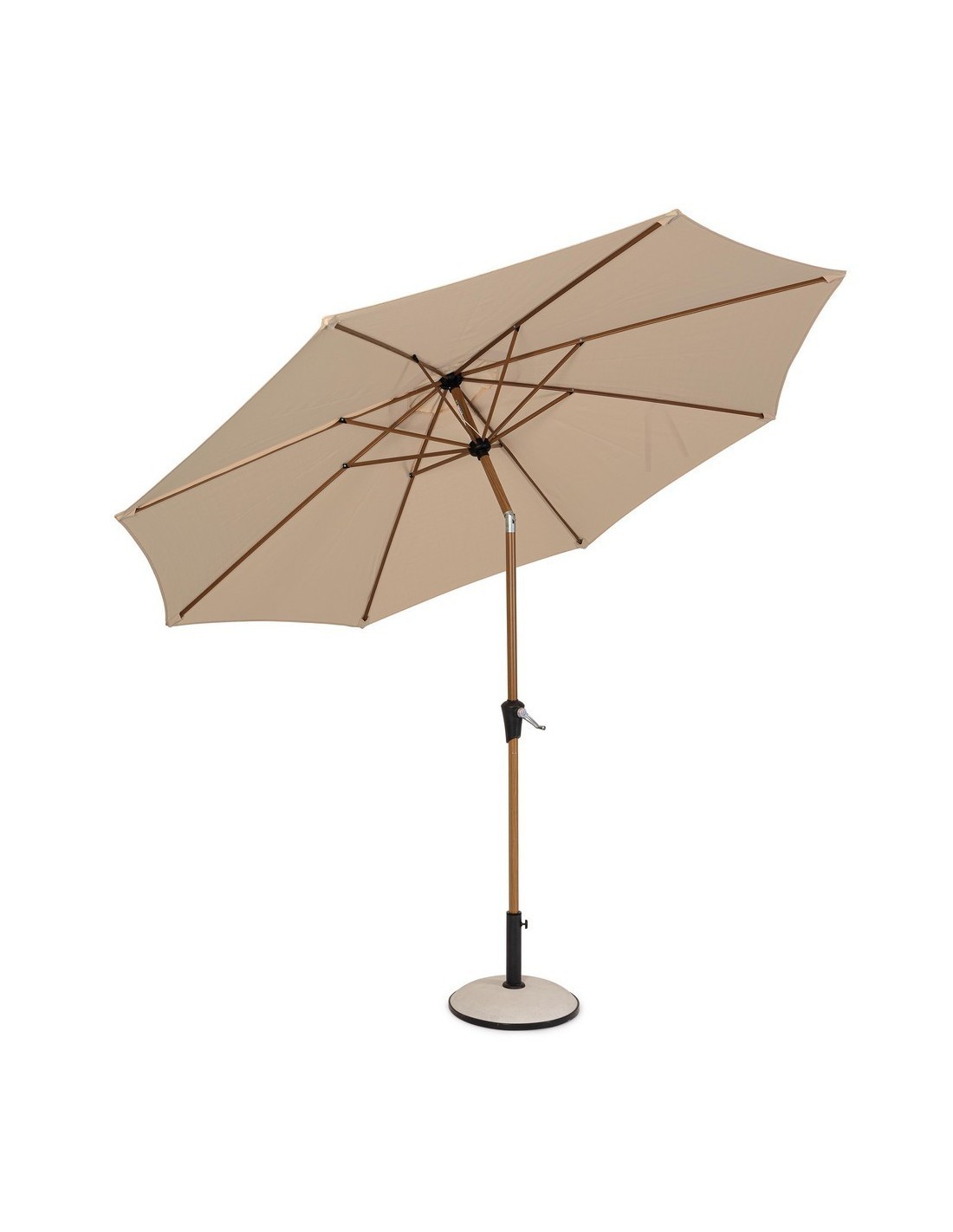 Ombrellone Palinuro 3m Beige/Naturale con Snodo, Struttura in Acciaio Trattato,  (base non inclusa)