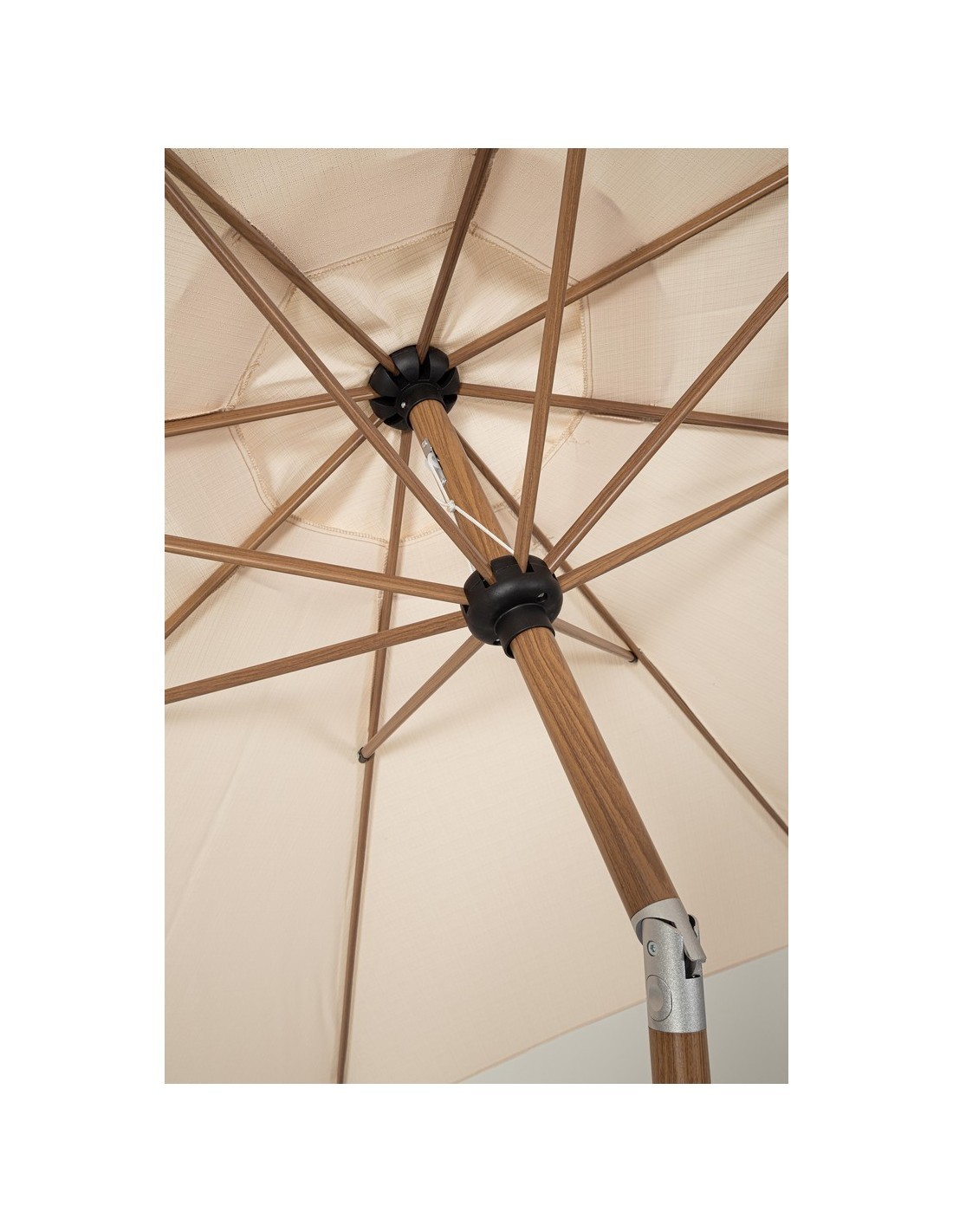 Ombrellone Palinuro 3m Beige/Naturale con Snodo, Struttura in Acciaio Trattato,  (base non inclusa)