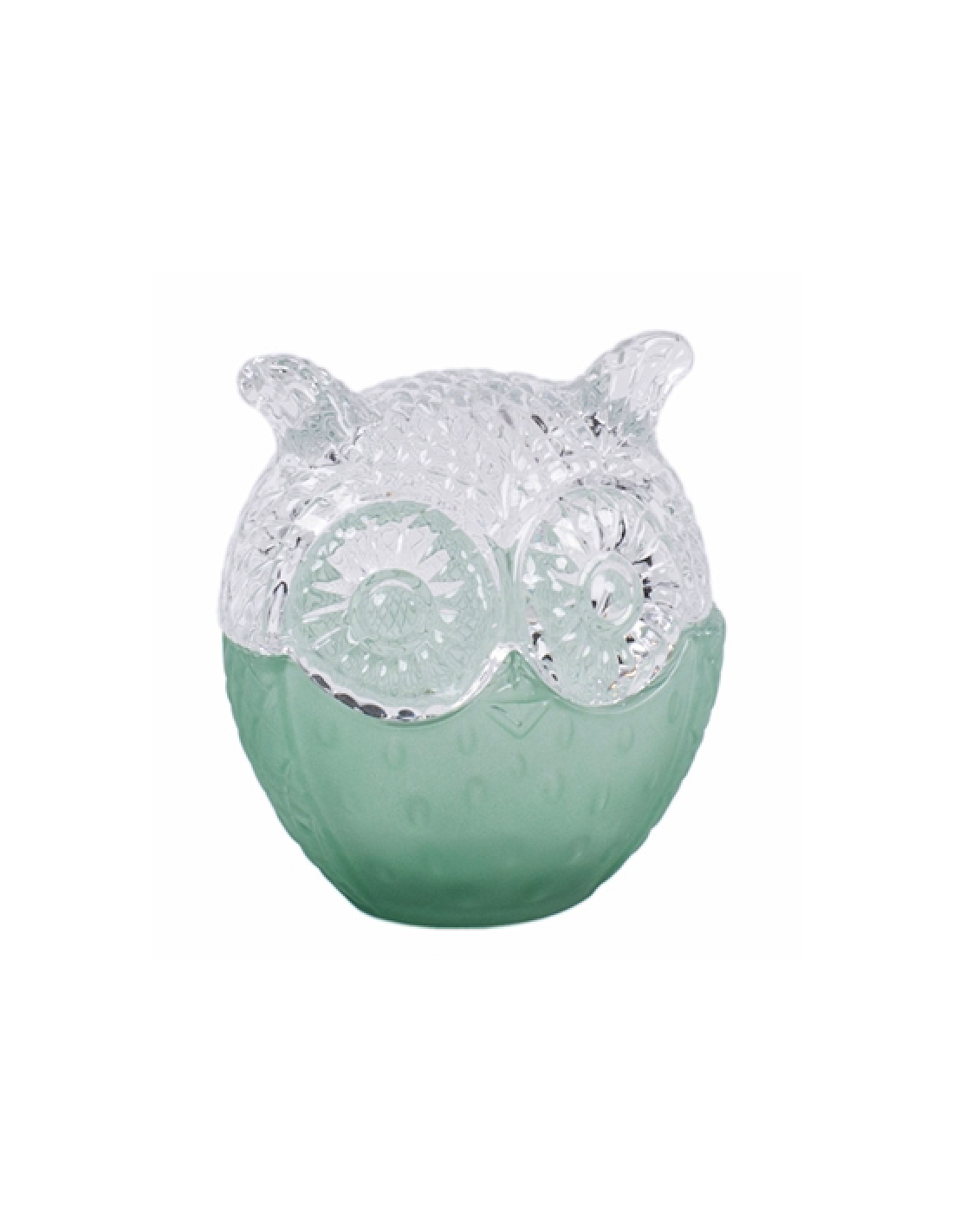 CONTENITORE GUFO 140223 VERDE 7,5X6X8,5CM VETRO