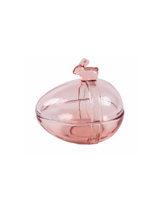 CONTENITORE UOVO 140234 CONIGLIO ARANCIO 13X10X13CM VETRO