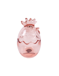 CONTENITORE UOVO 140243 GALLO ARANCIO 8,5X14CM VETRO