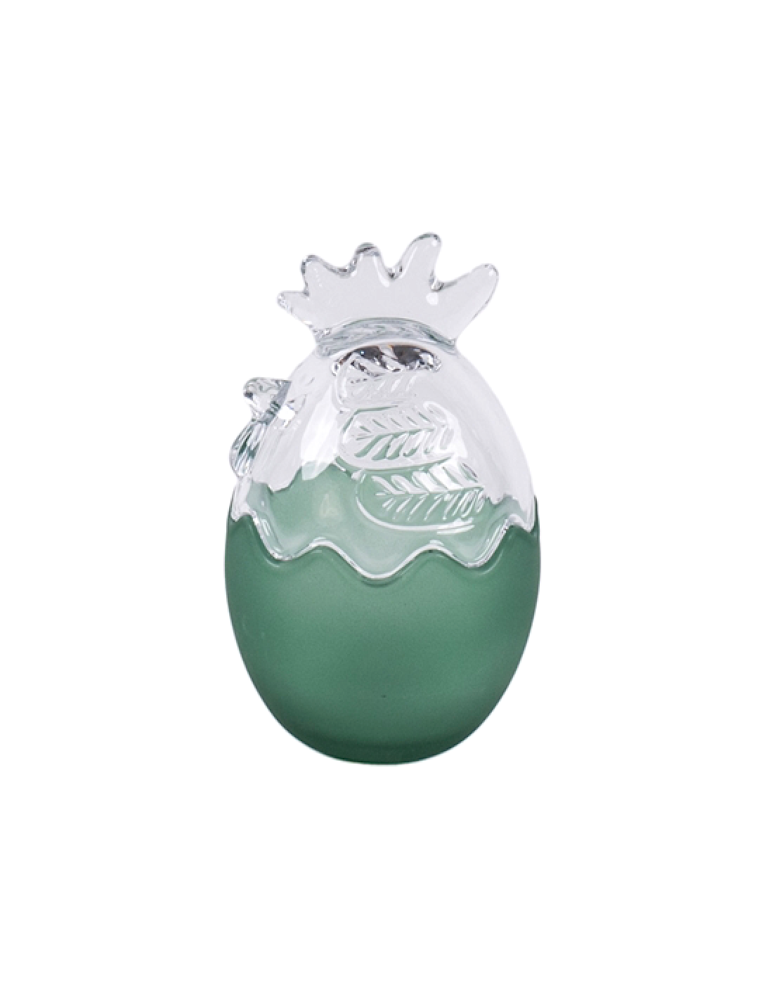 CONTENITORE UOVO 140244 GALLO VERDE 8,5X14CM VETRO