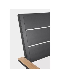 Sedia Zelmar in Alluminio con Cuscino, Braccioli Effetto Legno, Impilabile, Idrorepellente, Resistente per Esterni