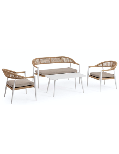 SALOTTO 0665027 JANDIA BIANCO/BEIGE CON CUSCINI