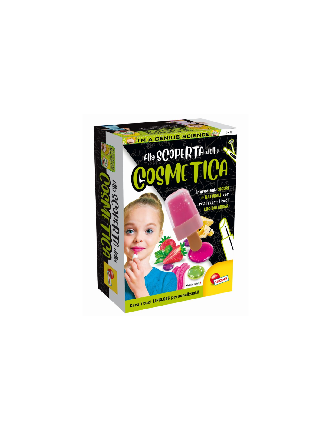I' M A GENIUS, SCIENZA POCKET, COSMETICA, KIT SCIENTIFICO, LIPGLOSS COLORATI, CONTENITORI COOL