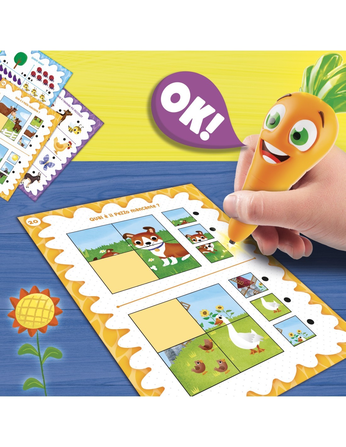 CAROTINA PRIMA MAESTRA CON MAXI SCHEDE LA FATTORIA E PENNA PARLANTE