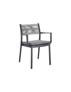 SEDIA 0650010 ALVIN ANTRACITE CON BRACCIOLI E CUSCINO