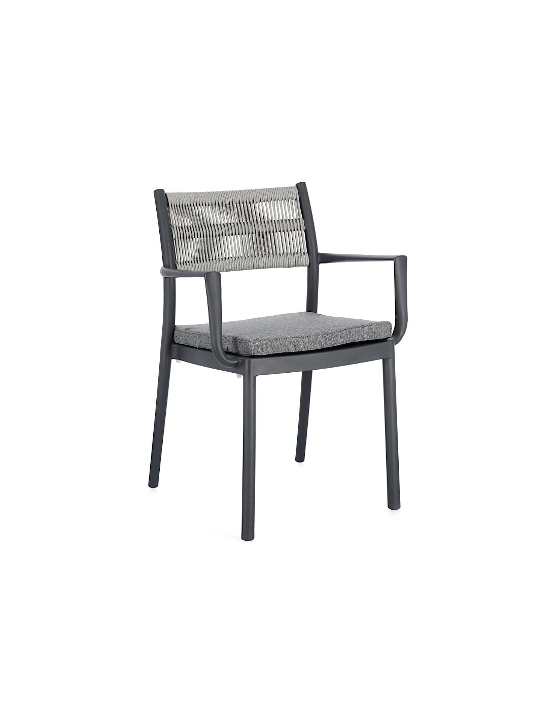 SEDIA 0650010 ALVIN ANTRACITE CON BRACCIOLI E CUSCINO