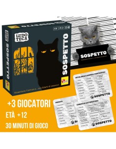 LUDOTECA SOSPETTO, GIOCO DA TAVOLO, CARTE E PEDINE, TABELLONE E GETTONI