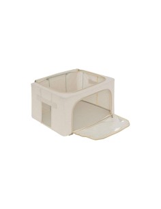 Scatola contenitore Dressy 50x35x25 cm beige, organizer salvaspazio per armadi, biancheria e vestiti, design pieghevole