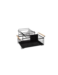 SCOLAPIATTI 189784 2 LIVELLI 48X29X28CM METALLO NERO