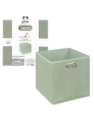 Scatola RGMT 31x31, contenitore portaoggetti, verde salvia, organizer salvaspazio, pieghevole, per casa, armadio