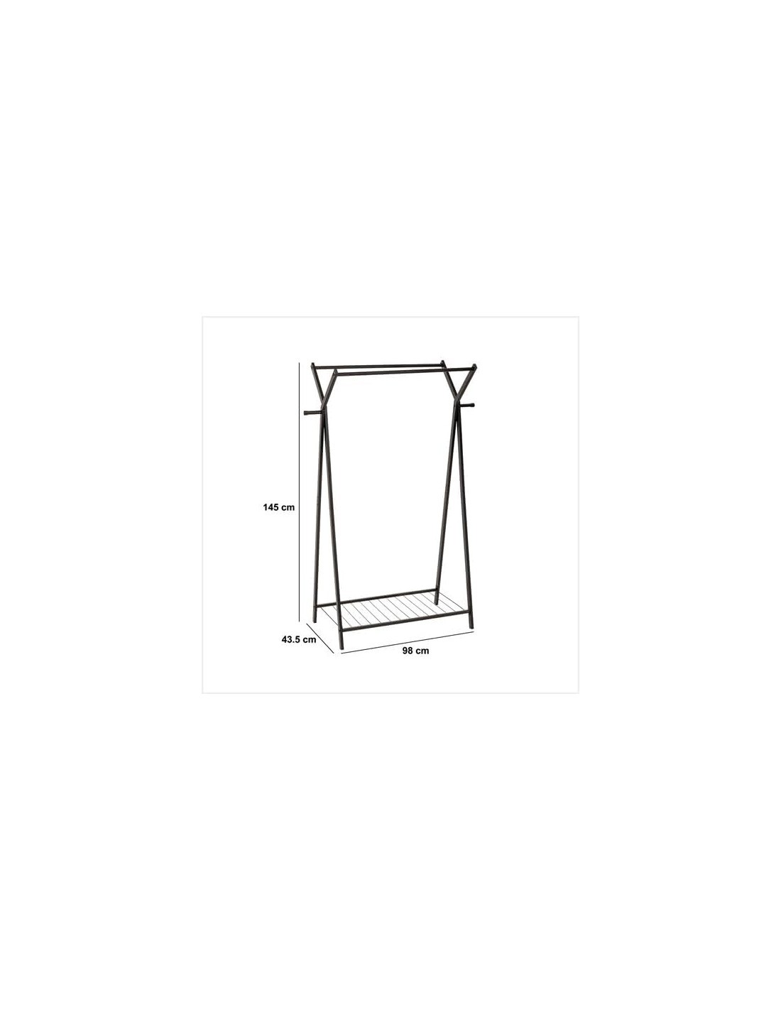 APPENDIABITI 205530 MAppendiabiti 5five Metty in Metallo Nero – 98x43,5 cmETTY 98X43X145CM METALLO NERO