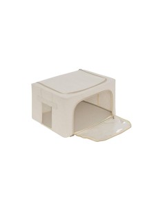 Scatola contenitore Dressy 60x40x32 cm beige, organizer salvaspazio per armadi