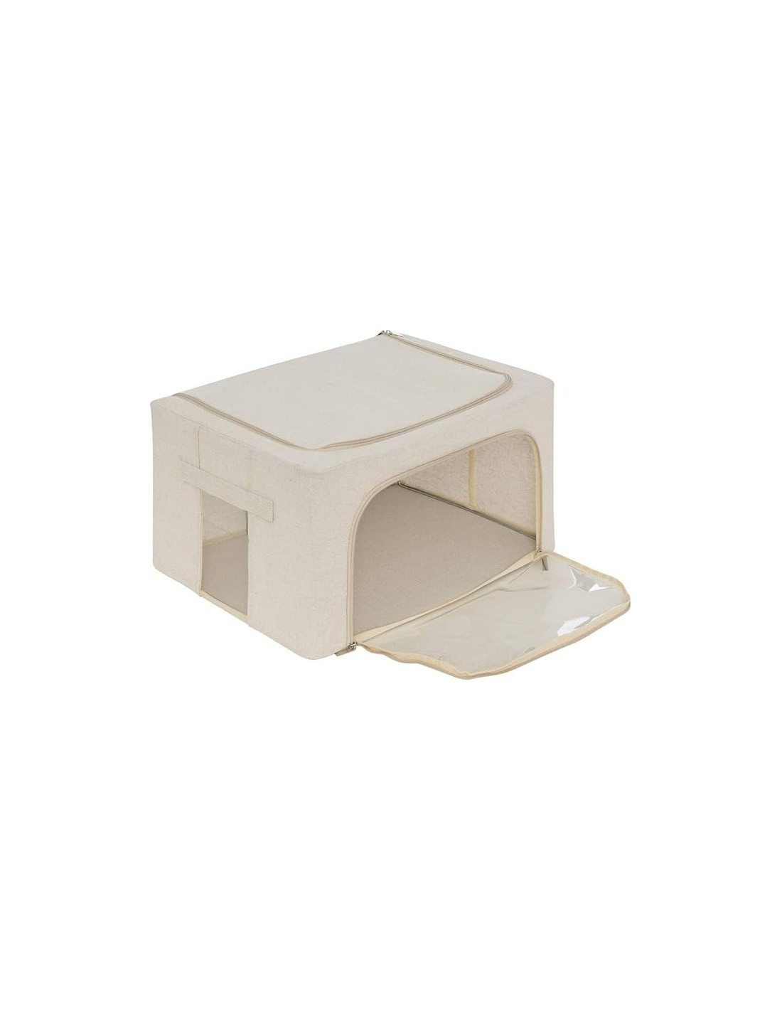 Scatola contenitore Dressy 60x40x32 cm beige, organizer salvaspazio per armadi