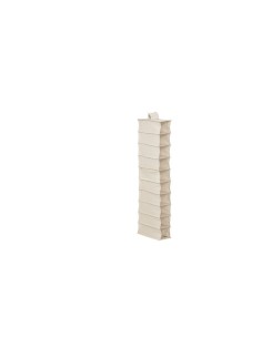 Scarpiera Groomy 10 scomparti con cestino 128x15,5 cm, organizer beige, porta scarpe