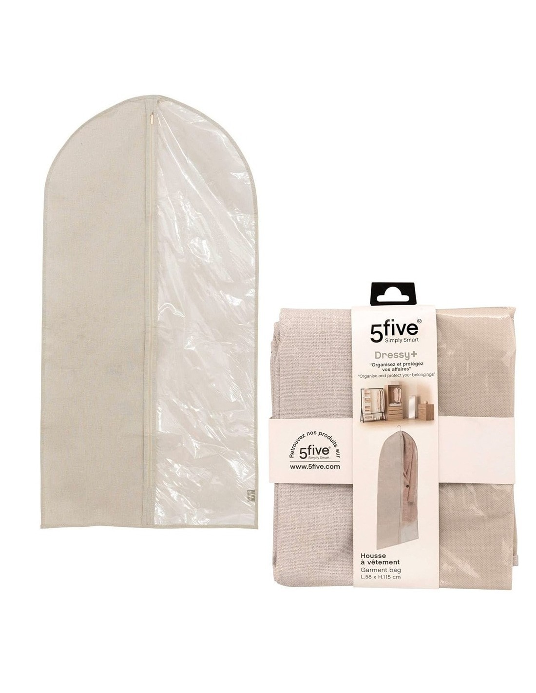 Borsa per indumenti Groomy, 115x58 cm, contenitore abiti, protezione tessuti, 5 Five Simply Smart, organizer salvaspazio