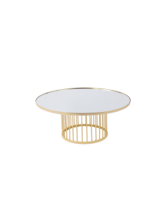 ALZATA 140303 METALLO DORATO CON SPECCHIO 30X12CM