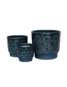 CACHEPOT 140533 3 MIS CERAMICA BLU 22X21CM