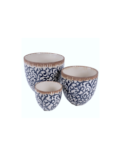 CACHEPOT 140686 2 MIS CERAMICA BIANCO/BLU 10X9CM