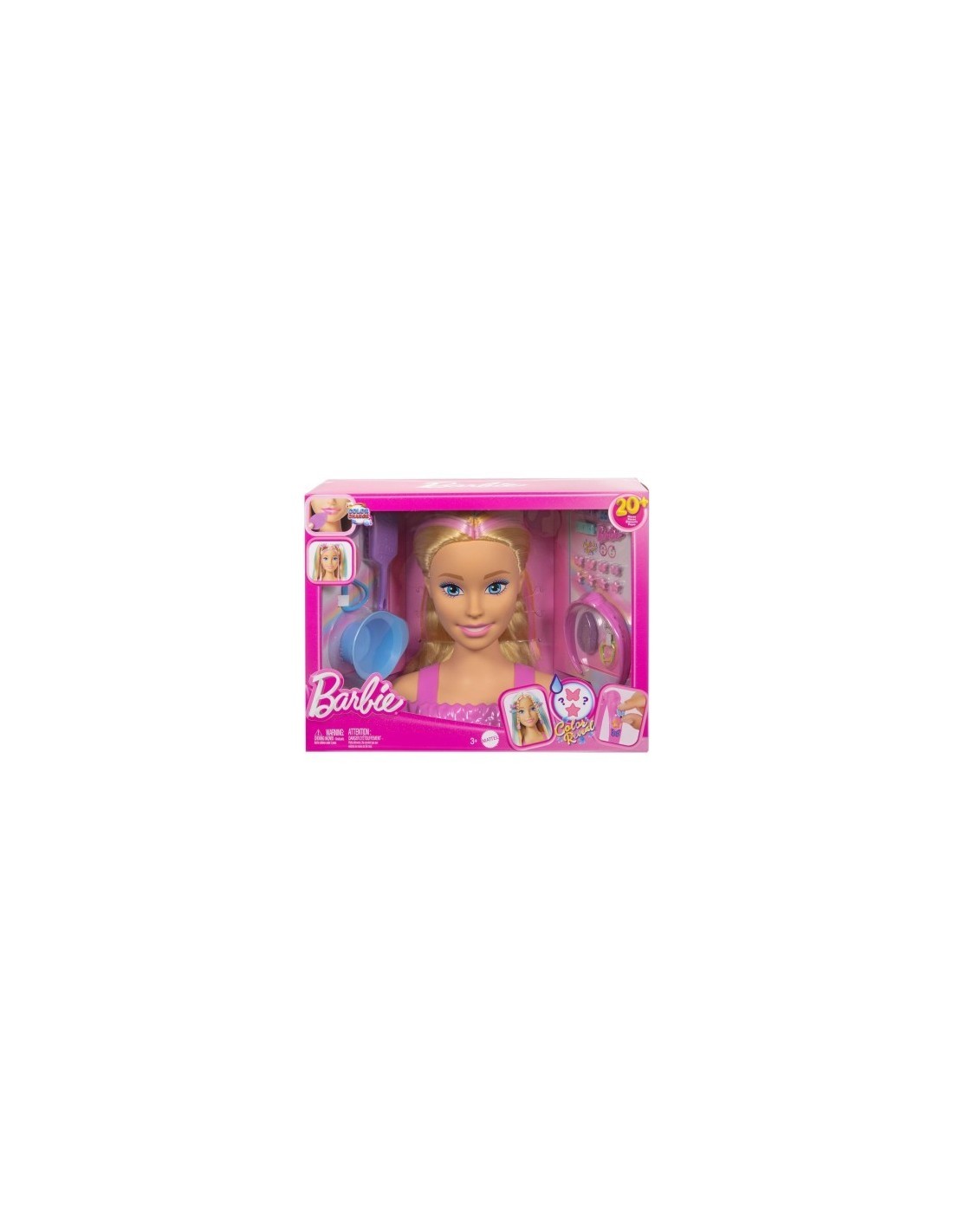Mattel Barbie Testa Pettinabile Deluxe con Capelli Biondi e 20 Accessori