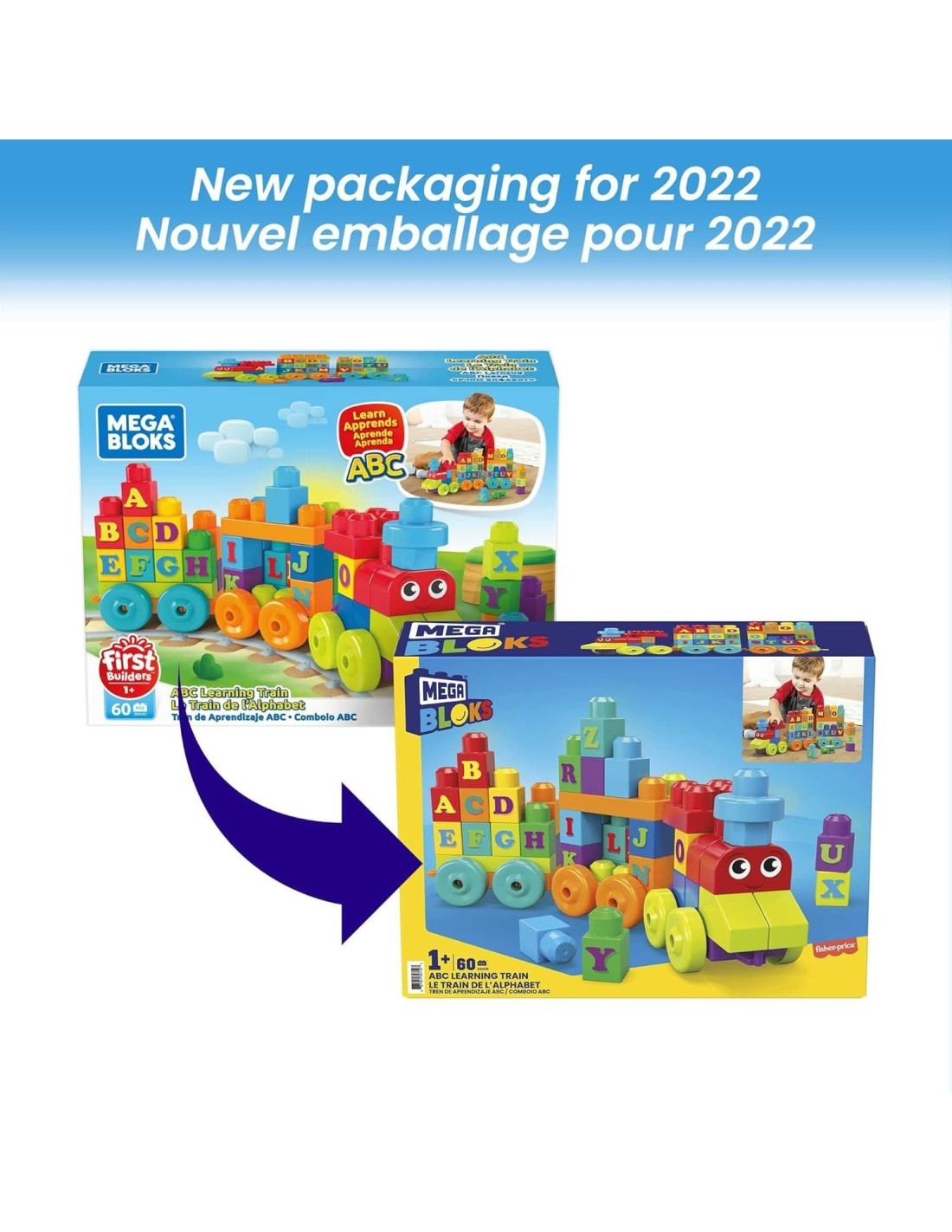 MEGA Bloks Trenino Impara l’Alfabeto – Playset Blocchi Educativi