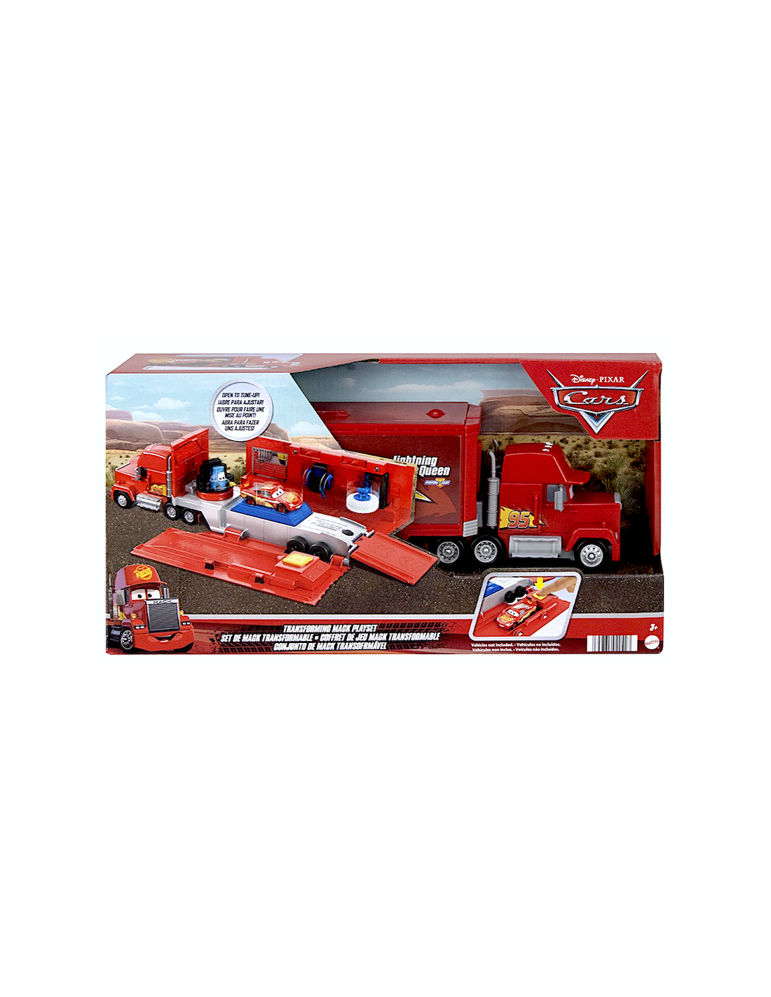 Mattel Disney Pixar Cars Mack Trasformabile 2 in 1 Camion e Officina