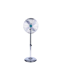 Ventilatore con Piantana, Vintage Cromo, 65W, Ø 65 cm, Design Retrò, Alte Prestazioni