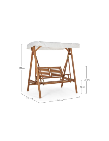 DONDOLO NOEMI 2POSTI LEGNO 185X112X188CM