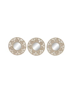 SET 3 SPECCHI ES214859 MACRAME/CRISTALLO D21CM