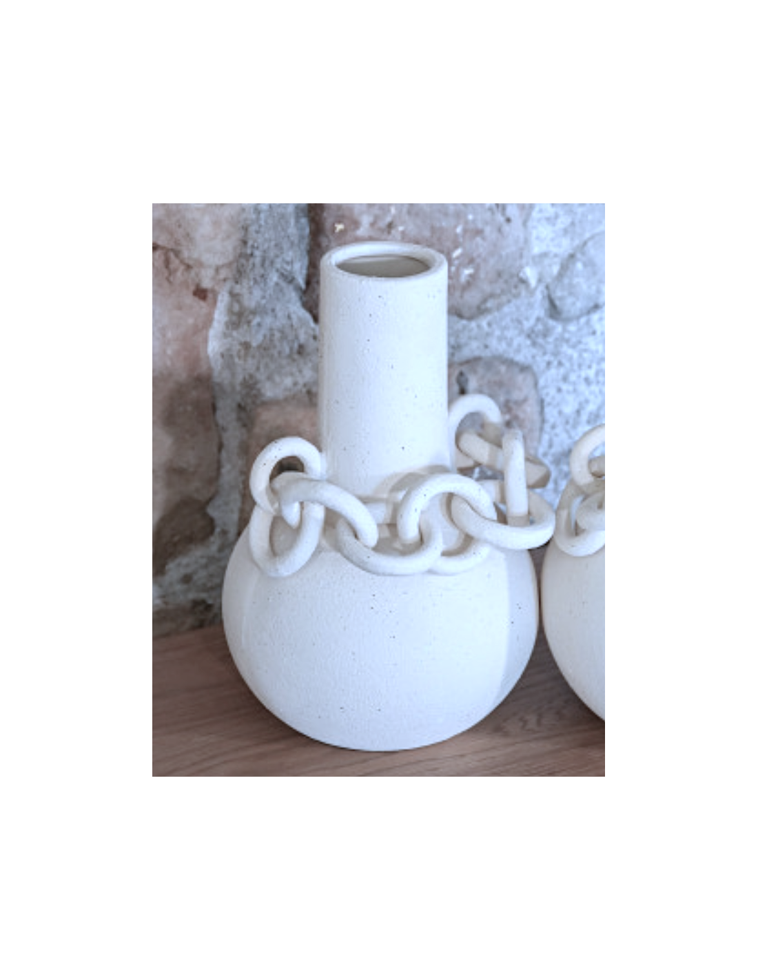 VASO JR212876 PORCELLANA 22X20X30CM BIANCO CON CATENA