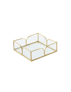 SVUOTATASCHE LD216265 VETRO/METALLO 16X16X5CM DORATO