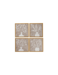 SET 4 QUADRI TELA CU212277 BOCCALI 30X30CM MDF