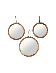 SPECCHIO ES214848 1 MIS VETRO/MANGO NATURALE