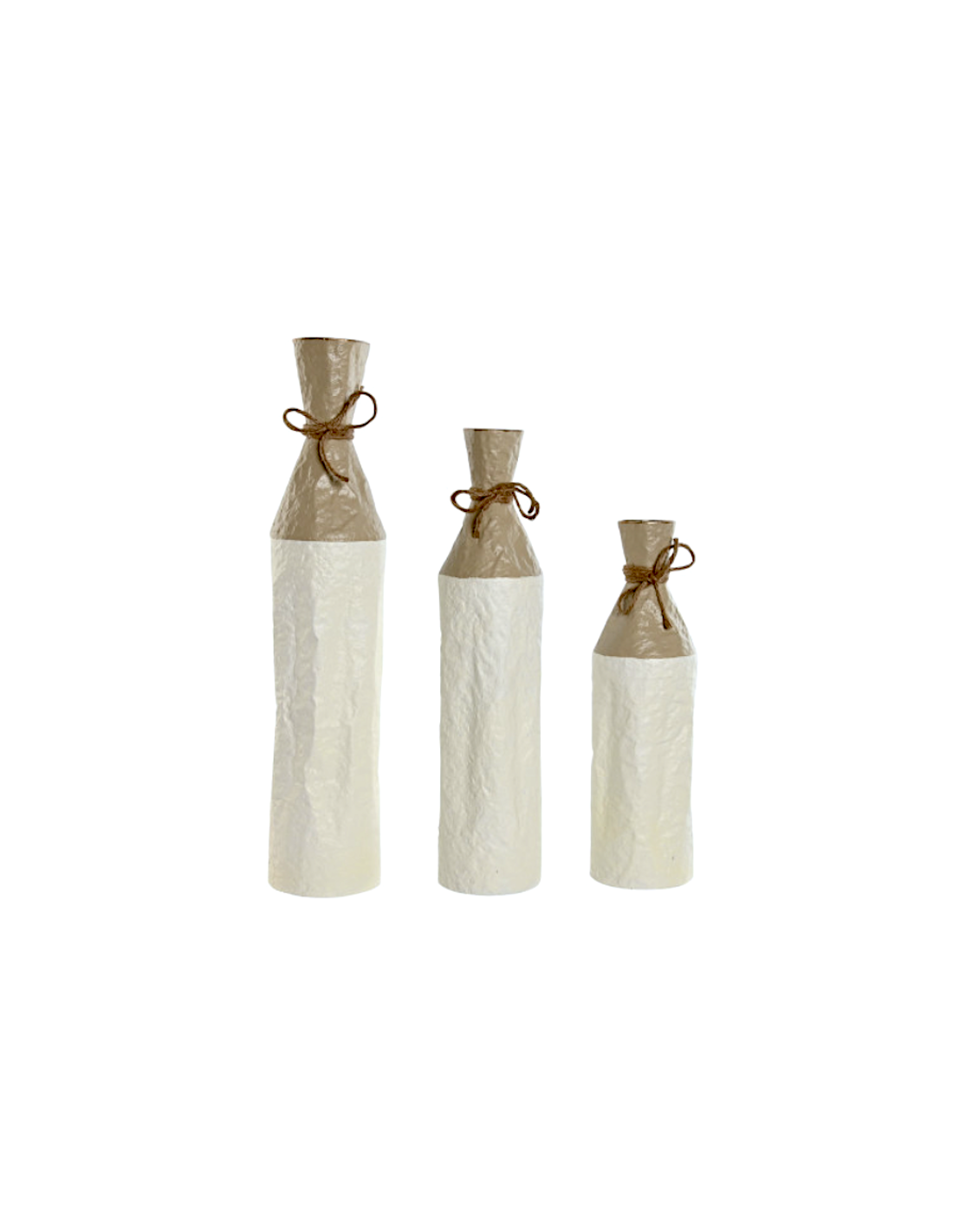 VASO JR215561 3 MIS METALLO 14X67CM BIANCO/DORATO