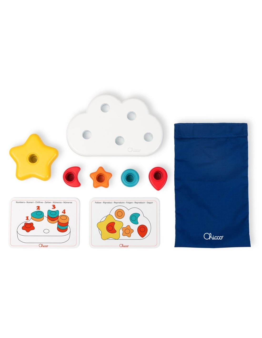 Chicco Nuvola 2in1 – Gioco Educativo Montessori con Forme, Colori e Bottoncini