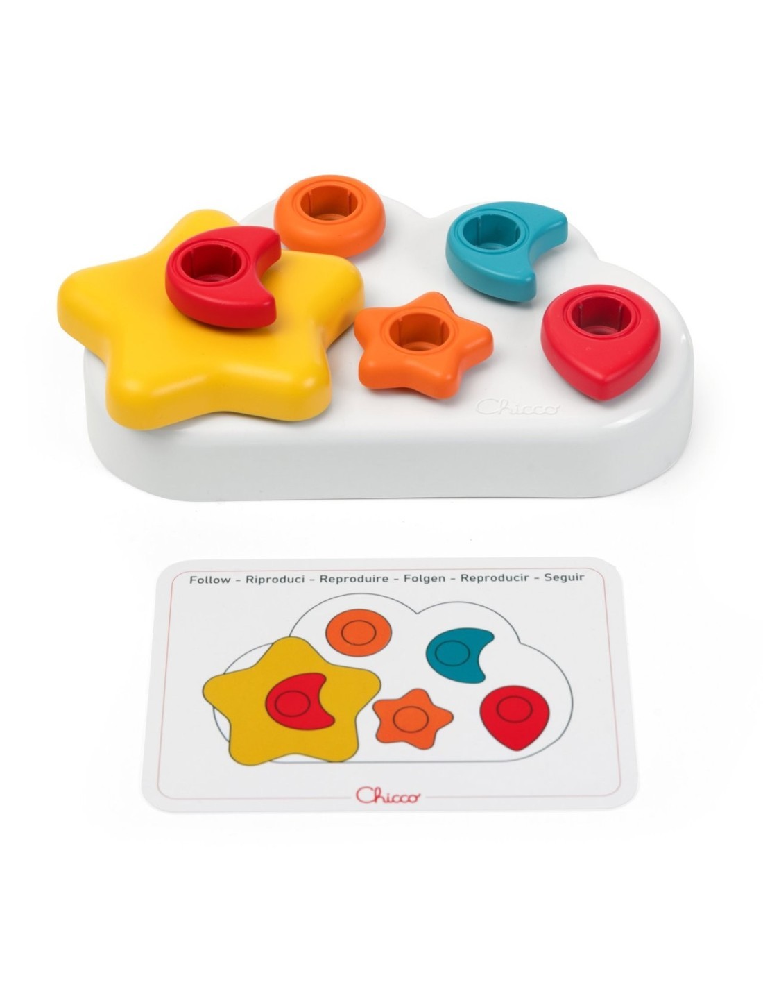 Chicco Nuvola 2in1 – Gioco Educativo Montessori con Forme, Colori e Bottoncini