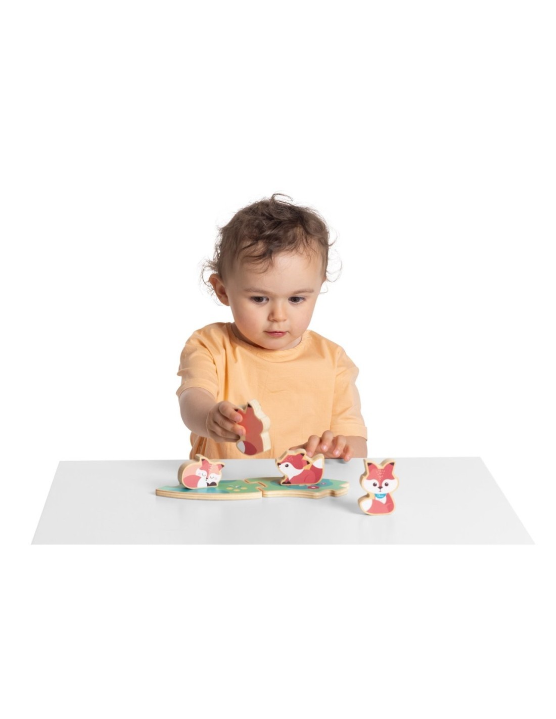 Chicco Set 2 Orsetti-Mamma – Personaggi in Legno Montessori con Puzzle