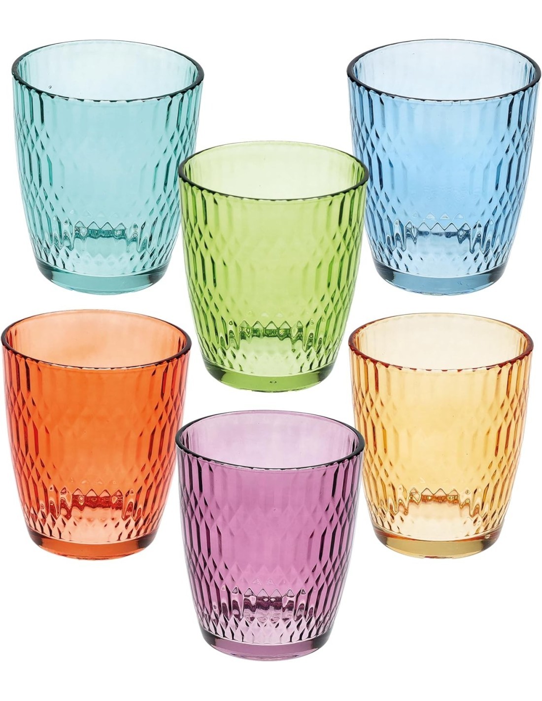 Set 6 Bicchieri Tognana Seoul 310 ml – Vetro Colorato Anti-UV, Ideale per la Tavola di Tutti i Giorni