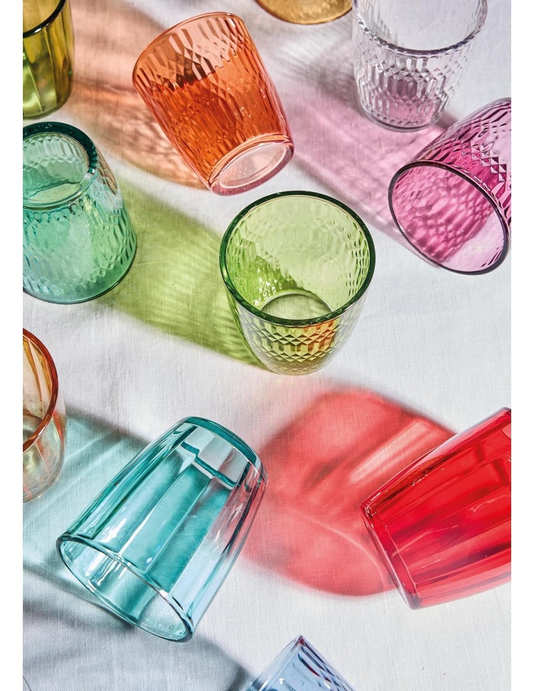 Set 6 Bicchieri Tognana Seoul 310 ml – Vetro Colorato Anti-UV, Ideale per la Tavola di Tutti i Giorni