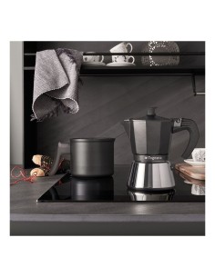Caffettiera 3 Tazze Tognana Ultra Class Induction – Alluminio e Acciaio, Fondo Full Induction, Nero Soft Touch