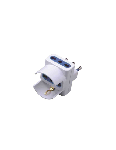 CFG Adattatore elettrico multiplo Triplo 1 Schuko + 2 Bipasso 16A