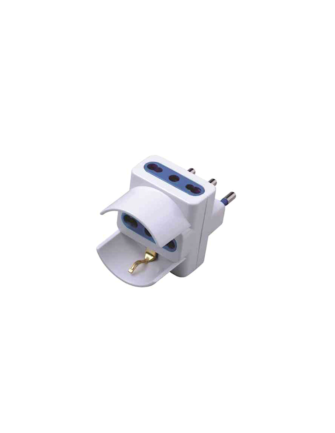 CFG Adattatore elettrico multiplo Triplo 1 Schuko + 2 Bipasso 16A